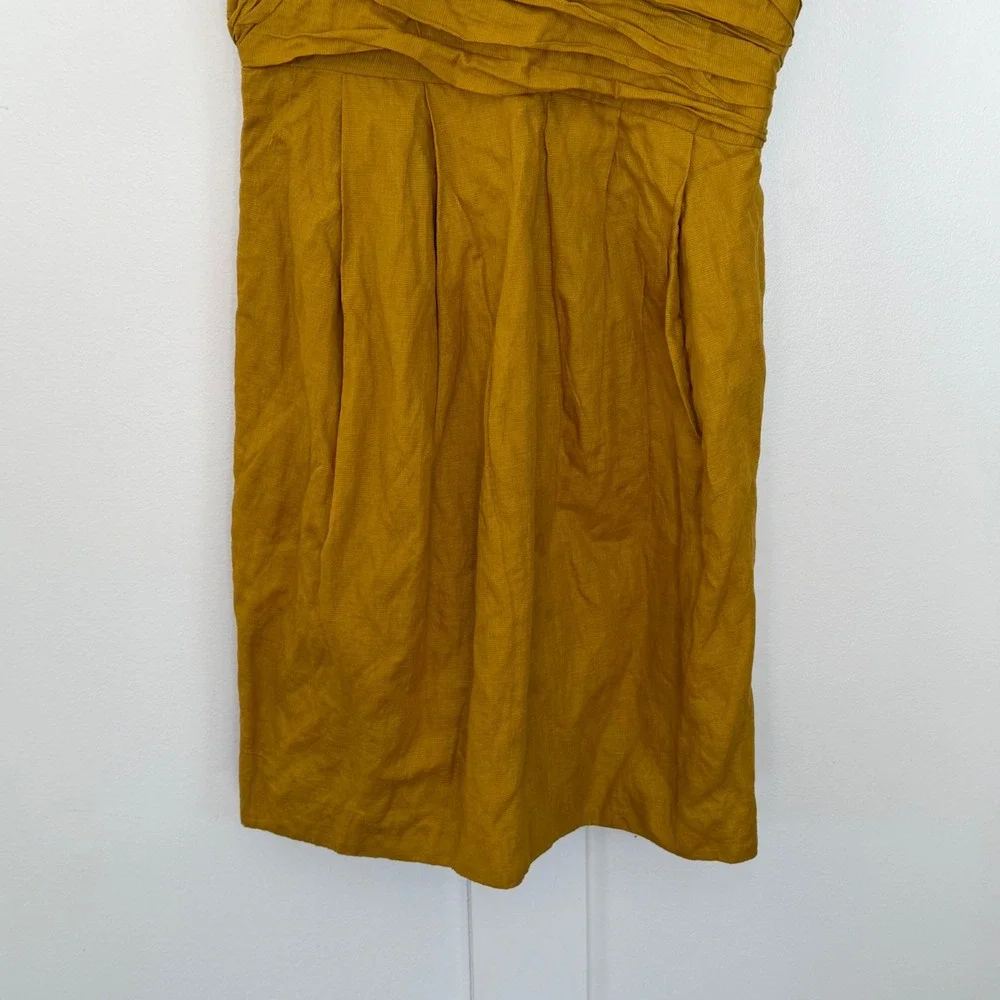 NEW J. Crew Women's Sun Dress Mustard Yellow Cotton Pleated Sleeveless SZ 4 NWT‎